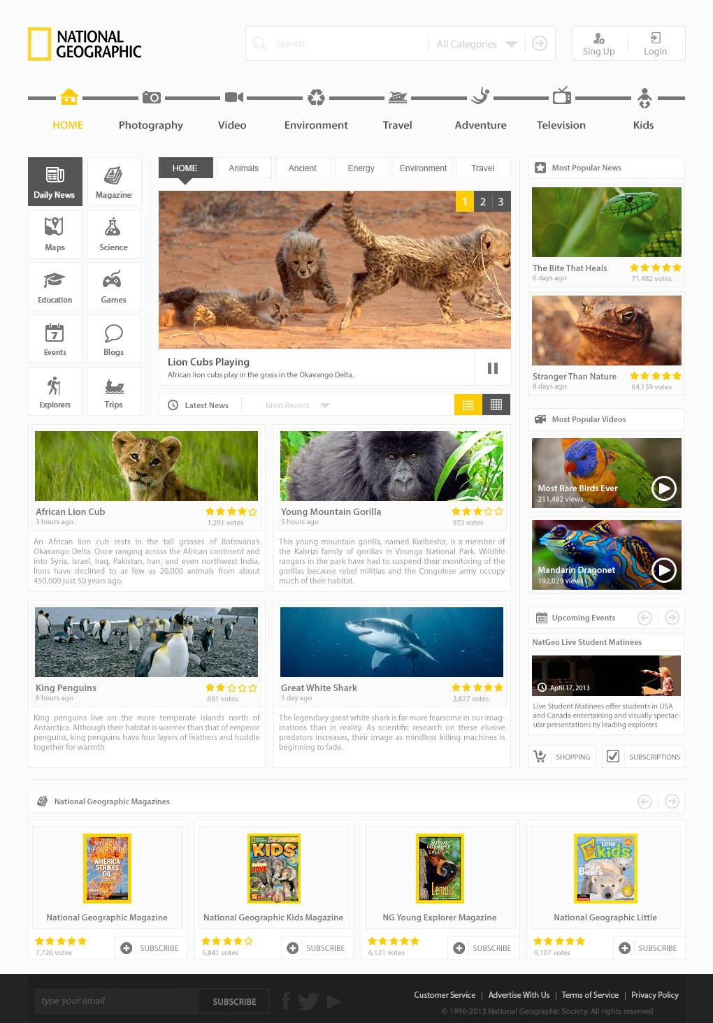 PSD макет National Geographic Redesign
